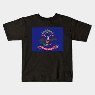 North Dakota Flag Kids T-Shirt